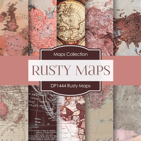 Rusty Maps Digital Paper DP1444