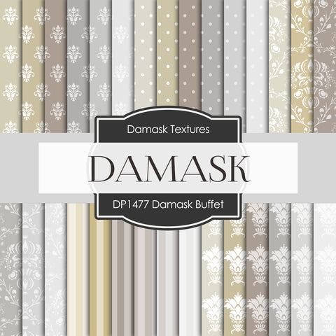 Damask Buffet Digital Paper DP1477
