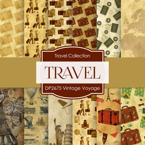Vintage Voyage Digital Paper DP2675