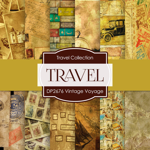 Vintage Voyage Digital Paper DP2676