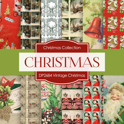 Vintage Christmas Digital Paper DP2684