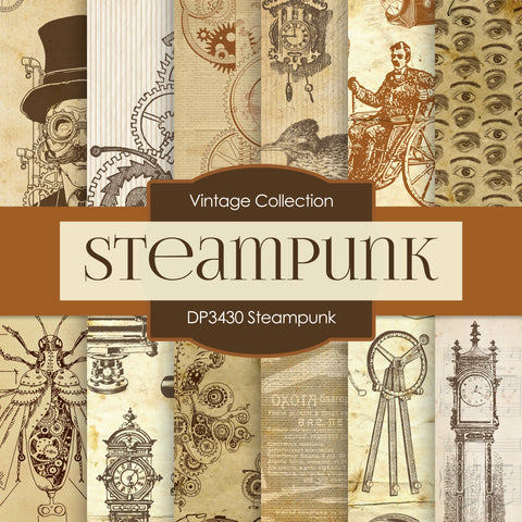 Steampunk Digital Paper DP3430