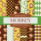 Cartoon Monkey Digital Paper DP6794