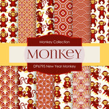 New Year Monkey Digital Paper DP6795