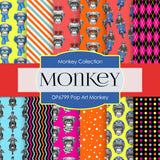 Pop Art Monkey Digital Paper DP6799