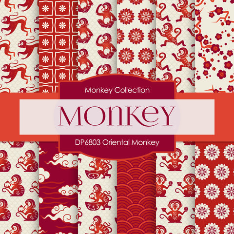 Oriental Monkey Digital Paper DP6803
