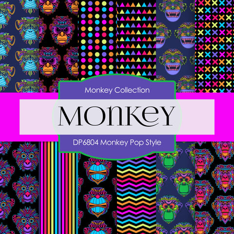 Monkey Pop Style Digital Paper DP6804