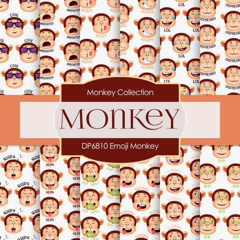 Emoji Monkey Digital Paper DP6810