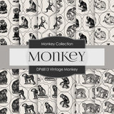 Vintage Monkey Digital Paper DP6813