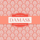 Coral Damask Digital Paper DP2905 - Digital Paper Shop
