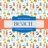Beach Vacation Digital Paper DP7080 - Digital Paper Shop