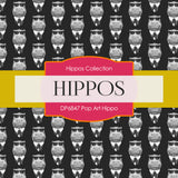 Pop Art Hippo Digital Paper DP6847 - Digital Paper Shop