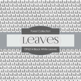 Black White Leaves Digital Paper DP6214B - Digital Paper Shop