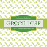Watercolor Green Leaf Digital Paper DP6220B - Digital Paper Shop