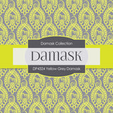 Yellow Grey Damask Digital Paper DP4324 - Digital Paper Shop