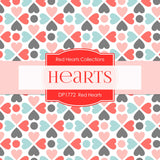 Red Hearts Digital Paper DP1772 - Digital Paper Shop