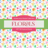 Tropical Florals Digital Paper DP7128 - Digital Paper Shop