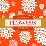 Dahlias Flowers Digital Paper DP3312 - Digital Paper Shop