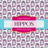Hippo Heads Digital Paper DP6852 - Digital Paper Shop