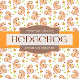 Floral Hedgehog Digital Paper DP6708 - Digital Paper Shop