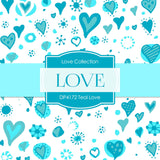 Teal Love Digital Paper DP4172 - Digital Paper Shop