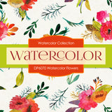 Watercolor Flowers Digital Paper DP6070 - Digital Paper Shop - 2