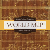 World Map Digital Paper DP6351A - Digital Paper Shop