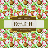 Beach Fruits Digital Paper DP7087 - Digital Paper Shop