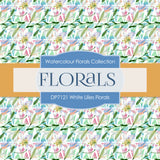 White Lilies Florals Digital Paper DP7121 - Digital Paper Shop