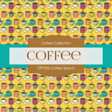 Coffee Sketch Digital Paper DP7052 - Digital Paper Shop