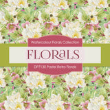 Pastel Retro Florals Digital Paper DP7130 - Digital Paper Shop