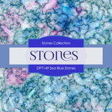 Sea Blue Stones Digital Paper DP7149 - Digital Paper Shop