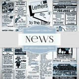 Newspaper Prints Digital Paper DP1453 - Digital Paper Shop