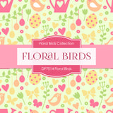 Floral Birds Digital Paper DP7014 - Digital Paper Shop