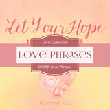 Love Phrases Digital Paper DW009 - Digital Paper Shop