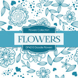 Doodle Flowers Digital Paper DP4210A - Digital Paper Shop