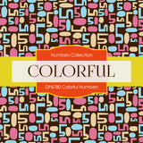 Colorful Numbers Digital Paper DP6780 - Digital Paper Shop