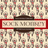 Sock Monkey Digital Paper DP1845 - Digital Paper Shop