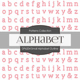 Small Alphabet Outline Digital Paper DP6204B - Digital Paper Shop