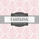 Damask Outline Digital Paper DP6187A - Digital Paper Shop