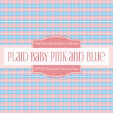 Plaid Baby Pink and Blue Digital Paper DP2105 - Digital Paper Shop