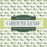 Watercolor Green Leaf Digital Paper DP6221B - Digital Paper Shop