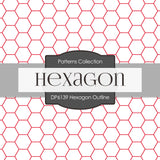 Hexagon Outline Digital Paper DP6139B - Digital Paper Shop