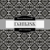 Black & White Damask Digital Paper DP2115 - Digital Paper Shop