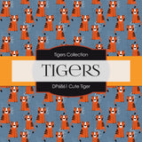 Cute Tiger Digital Paper DP6861 - Digital Paper Shop
