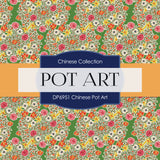 Chinese Pot Art Digital Paper DP6951 - Digital Paper Shop