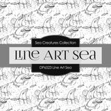 Line Art Sea Digital Paper DP6523 - Digital Paper Shop