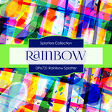 Rainbow Splatter Digital Paper DP6731 - Digital Paper Shop