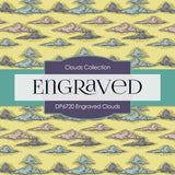 Engraved Clouds Digital Paper DP6720 - Digital Paper Shop