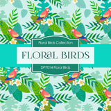Floral Birds Digital Paper DP7014 - Digital Paper Shop